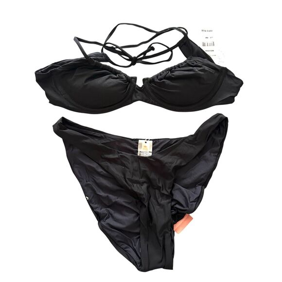 PQ SWIM High Cut Full Bikini Bottom Midnight‎ NWT Medium - Picture 2 of 4